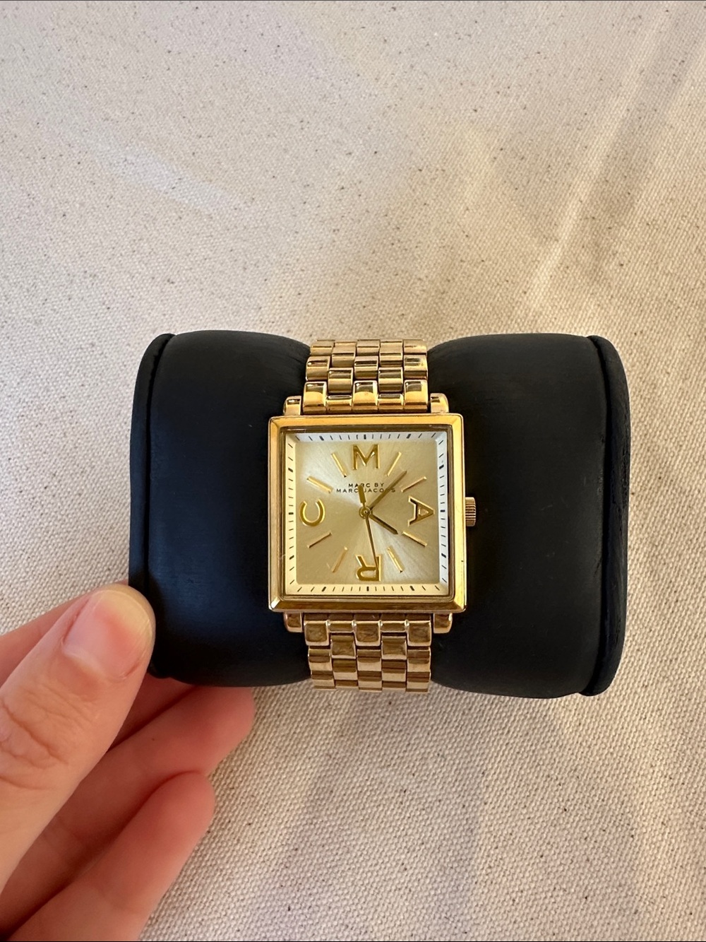 Marc Jacobs Gold-Tone Square Link Watch